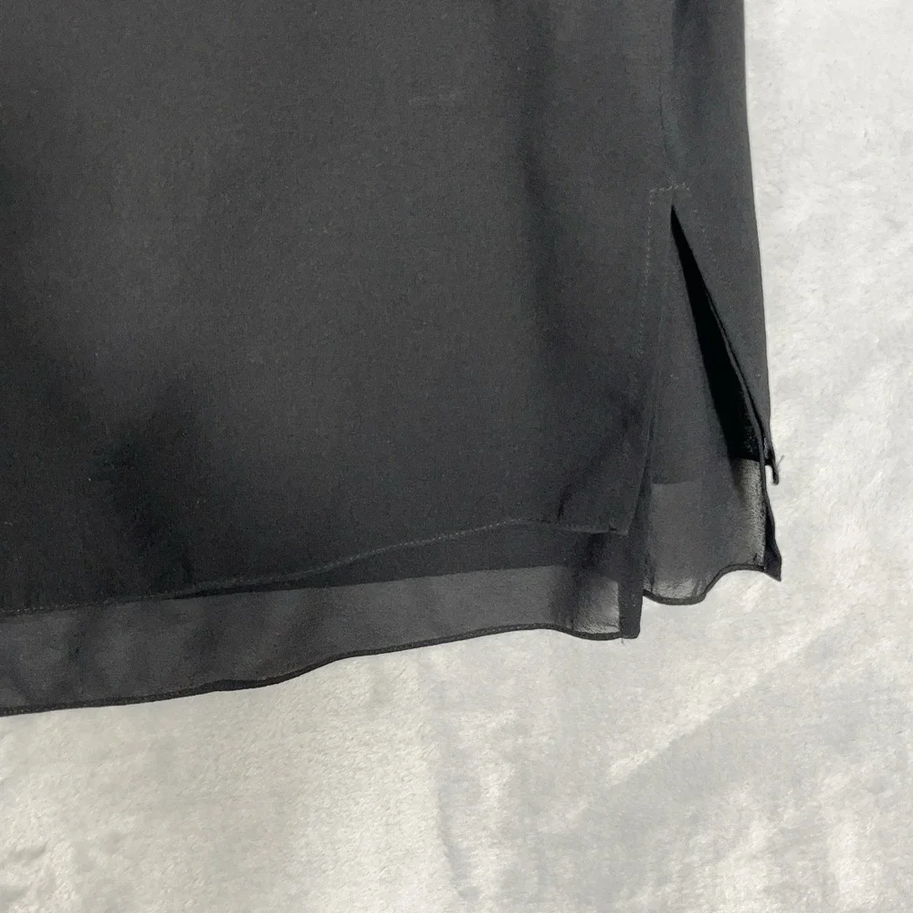 Vince Silk Blend Black Tank Top Minimalist Luxury Womens S Basic Layer Stretch - Picture 3 of 9